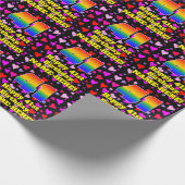 Papier Cadeau 41e anniversaire : Amour Hearts Motif, Arc en ciel (Coin)