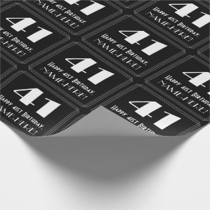 Papier Cadeau 41e anniversaire - Art Déco Inspiré Look "41", Nom