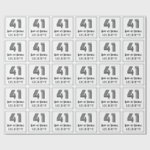 Papier Cadeau 41e anniversaire : Art Déco Style inspiré "41" + N