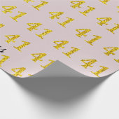 Papier Cadeau 41e anniversaire Nom Blush Pink Black Gold Parties (Coin)