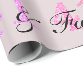 Papier Cadeau 41e Anniversaire Quarante Un Nom Fabulous Blush Pi (Coin rond)