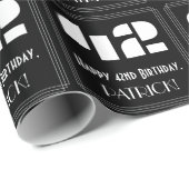 Papier Cadeau 42e anniversaire : Art Déco Inspiré Look "42" & No (Coin rond)