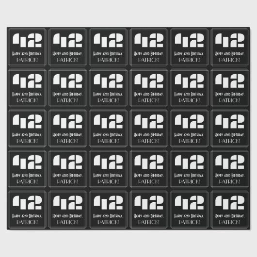 Papier Cadeau 42e anniversaire : Art Déco Inspiré Look "42" & No (Couture)