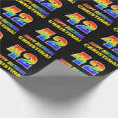 Papier Cadeau 42e anniversaire : Bold, amusant, simple, arc-en-c (Coin)