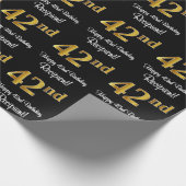 Papier Cadeau 42e anniversaire : Elégant luxe Faux Gold Look # (Coin)