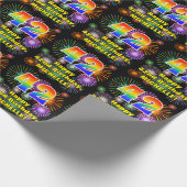 Papier Cadeau 42e anniversaire : Fun Fireworks amusant, Rainbow (Coin)