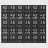 Papier Cadeau 43e anniversaire : Art Déco Inspiré Look "43" avec (Plat)