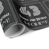 Papier Cadeau 43e anniversaire : Art Déco Inspiré Look "43" avec (Coin rond)