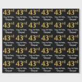 Papier Cadeau 43e anniversaire : Elégant luxe Faux Gold Look # (Plat)