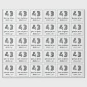 Papier Cadeau 43ème anniversaire : Art Déco Style inspiré "43" + (Plat)