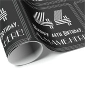 Papier Cadeau 44e anniversaire : Art Déco Inspiré Look "44" avec (Coin rond)