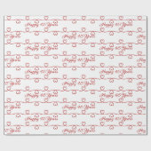Papier Cadeau 45e Anniversaire Cœurs Rouges (Plat)