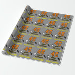 Papier Cadeau 45e Birthday: Spooky Halloween Theme, nom de Custo<br><div class="desc">Ce papier d'emballage d'anniversaire d'Halloween éffrayant et effrayant comporte un grand nombre de "45". Il comporte également le message "HAPPY BANTHDAY", ainsi qu'un nom personnalisé. Il y a aussi des représentations d'un fantôme et d'une chauve-souris sur le devant. Envelopper du papier comme celui-ci peut être amusant à utiliser lors de...</div>