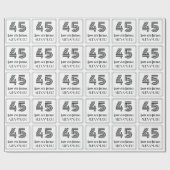 Papier Cadeau 45ème anniversaire : Art Déco Style inspiré "45" + (Plat)