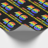 Papier Cadeau 46e anniversaire : Bold, amusant, simple, arc-en-c (Coin)