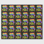 Papier Cadeau 46e anniversaire : Fun Fireworks, Rainbow Look #46 (Plat)
