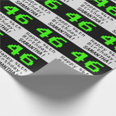 Papier Cadeau 46e anniversaire - Nerdy / Geeky Style "46" et nom (Coin)