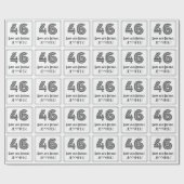 Papier Cadeau 46ème anniversaire : Art Déco Style inspiré "46" + (Plat)