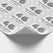 Papier Cadeau 46ème anniversaire : Art Déco Style inspiré "46" + (Coin)