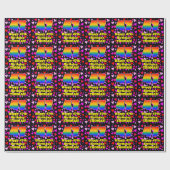 Papier Cadeau 47e anniversaire : Amour Hearts Motif, Arc en ciel (Plat)