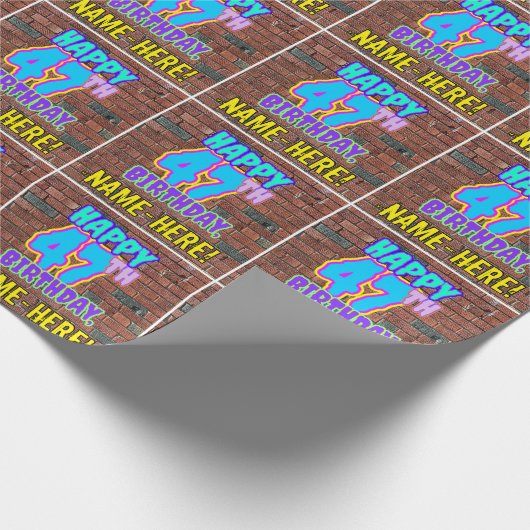 Papier Cadeau 47e anniversaire : Amusant, Graffiti urbain inspir (Coin)