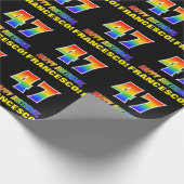 Papier Cadeau 47e anniversaire : Bold, amusant, simple, arc-en-c (Coin)