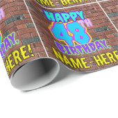 Papier Cadeau 48e anniversaire : Amusant, Graffiti urbain inspir (Coin rond)