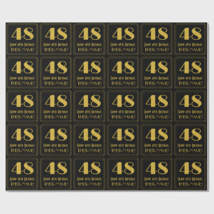 Papier Cadeau 48e anniversaire ~ Art Déco Inspiré Look "48", Nom