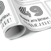 Papier Cadeau 49e anniversaire : Art Déco Style inspiré "49" + N (Coin rond)