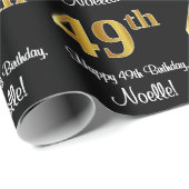 Papier Cadeau 49e anniversaire : Elégant luxe Faux Gold Look # (Coin rond)