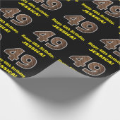 Papier Cadeau 49e anniversaire : Nom et Faux Motif de grains de  (Coin)