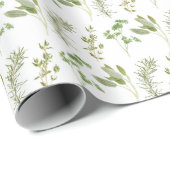 Papier Cadeau 4 HERBES FRAÎCHES Papier à envelopper (Coin rond)