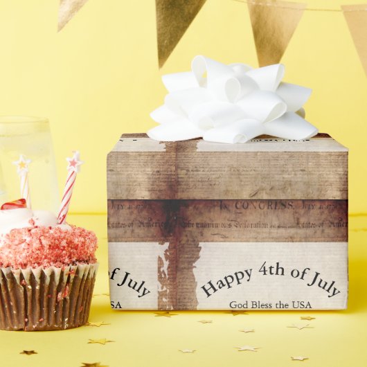 Papier Cadeau 4 juillet Déclaration 📜 d'indépendance (Fête d'anniversaire)