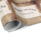 Papier Cadeau 4 juillet Déclaration 📜 d'indépendance (Coin rond)