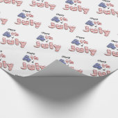 Papier Cadeau 4 juillet Étoiles Ballons à huile (Coin)