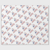 Papier Cadeau 4 juillet Étoiles Ballons à huile (Plat)