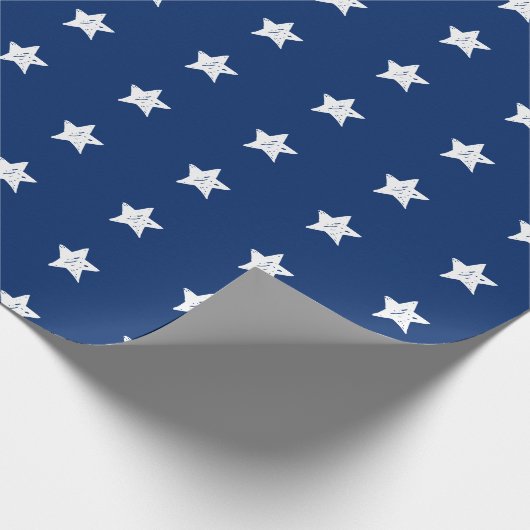 Papier Cadeau 4 juillet étoiles de bleu et de blanc (Coin)