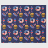 Papier Cadeau 4 juillet Fête Cookies Donuts Crème glacée (Plat)
