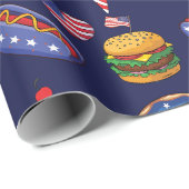 Papier Cadeau 4 juillet Fête Cookies Donuts Crème glacée (Coin rond)