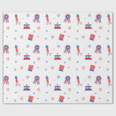 Papier Cadeau 4 juillet Motif Stickers (Plat)