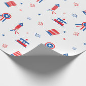 Papier Cadeau 4 juillet Motif Stickers (Coin)