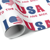 Papier Cadeau 4 Juillet Personnalisé (Coin rond)