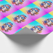 Papier Cadeau 4 juillet Sublimation de chien-66361 (Coin)