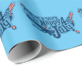 Papier Cadeau 4 juillet Sûr Et Heureux (Coin rond)