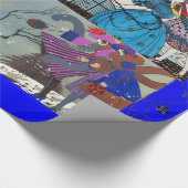 Papier Cadeau 4 SAISONS ARTDECO BEAUTY MODE ILLUSTRATION, Bleu (Coin)