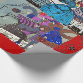 Papier Cadeau 4 SAISONS ARTDECO BEAUTY MODE ILLUSTRATION, Rouge (Coin)