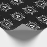 Papier Cadeau 4e anniversaire mariage crête en détresse<br><div class="desc">Un design pour célébrer votre quatrième année de mariage. Ce premier anniversaire mariage design a une crête blanche en détresse, avec la soie de lin texte, 4 ans, anniversaire. Si vous voulez de l'aide pour customiser ce design s'il vous plaît contactez-moi, leur est un demander ce bouton de designer, juste...</div>