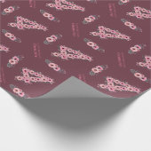 Papier Cadeau 4e grand anniversaire Fille rose Fleurs vert Folia (Coin)