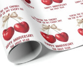 Papier Cadeau 4th Anniversary Card, Fruit Anniversary Ornament (Coin rond)