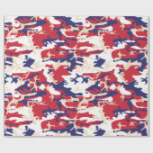 Papier Cadeau 4th of July, Independence day, Camouflage Beige (Plat)